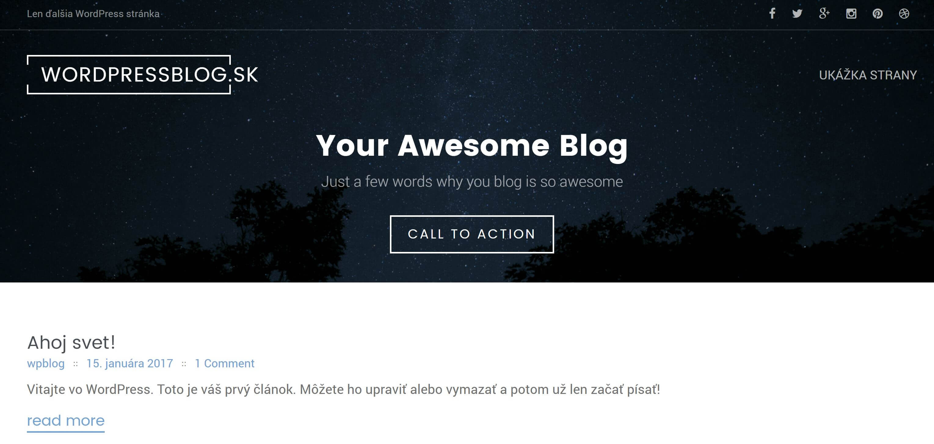 Aspectul de bază al unui site WordPress nou